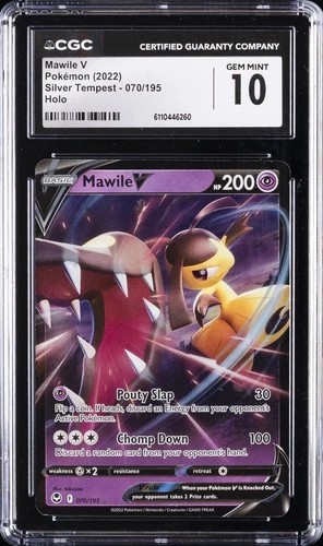 2022 POKÉMON SILVER TEMPEST HOLO #070/195 MAWILE V CGC 10 GEM MINT