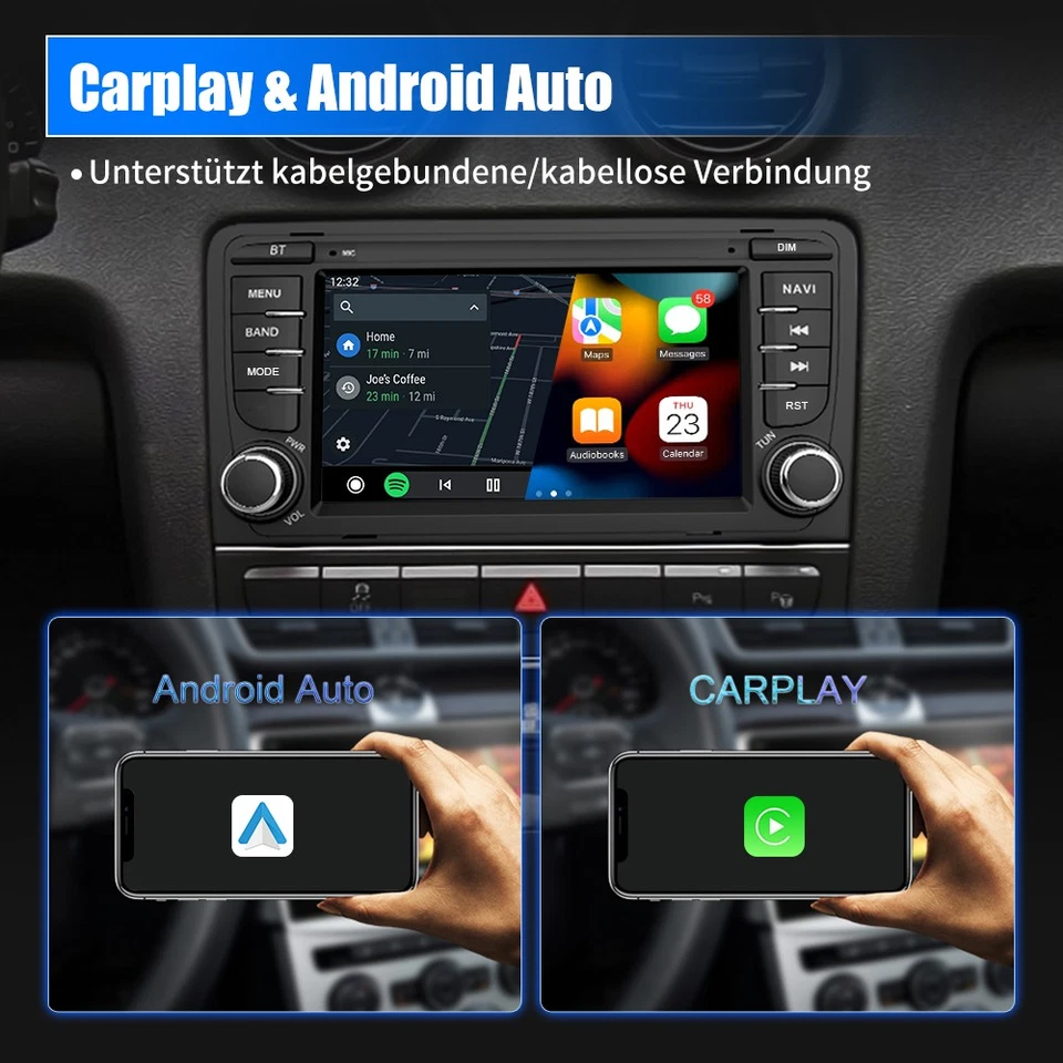 Autoradio Android 14 2+64GB Carplay GPS RDS Navi WiFi Für Audi A3 S3 8P RS3 8P1 - Bild 2 von 4