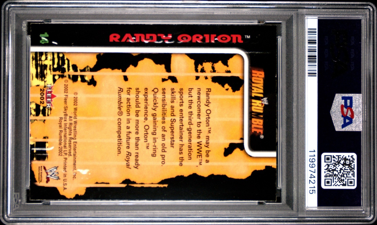 2002 Fleer Royal Rumble #14 Randy Orton RC Rookie PSA 8 NM-MT