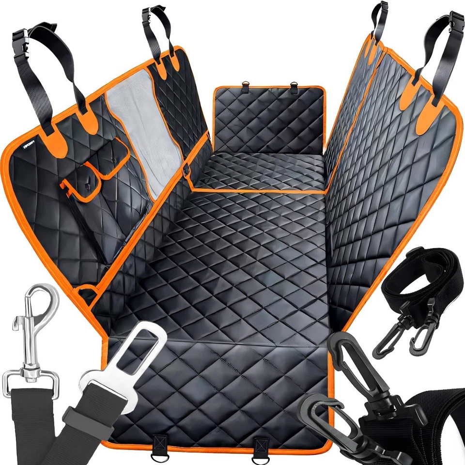 RETOO Hundedecke Autoschondecke Rückbank 4-in-1 Wasserdicht Kratzfest Rutschfeste Reto