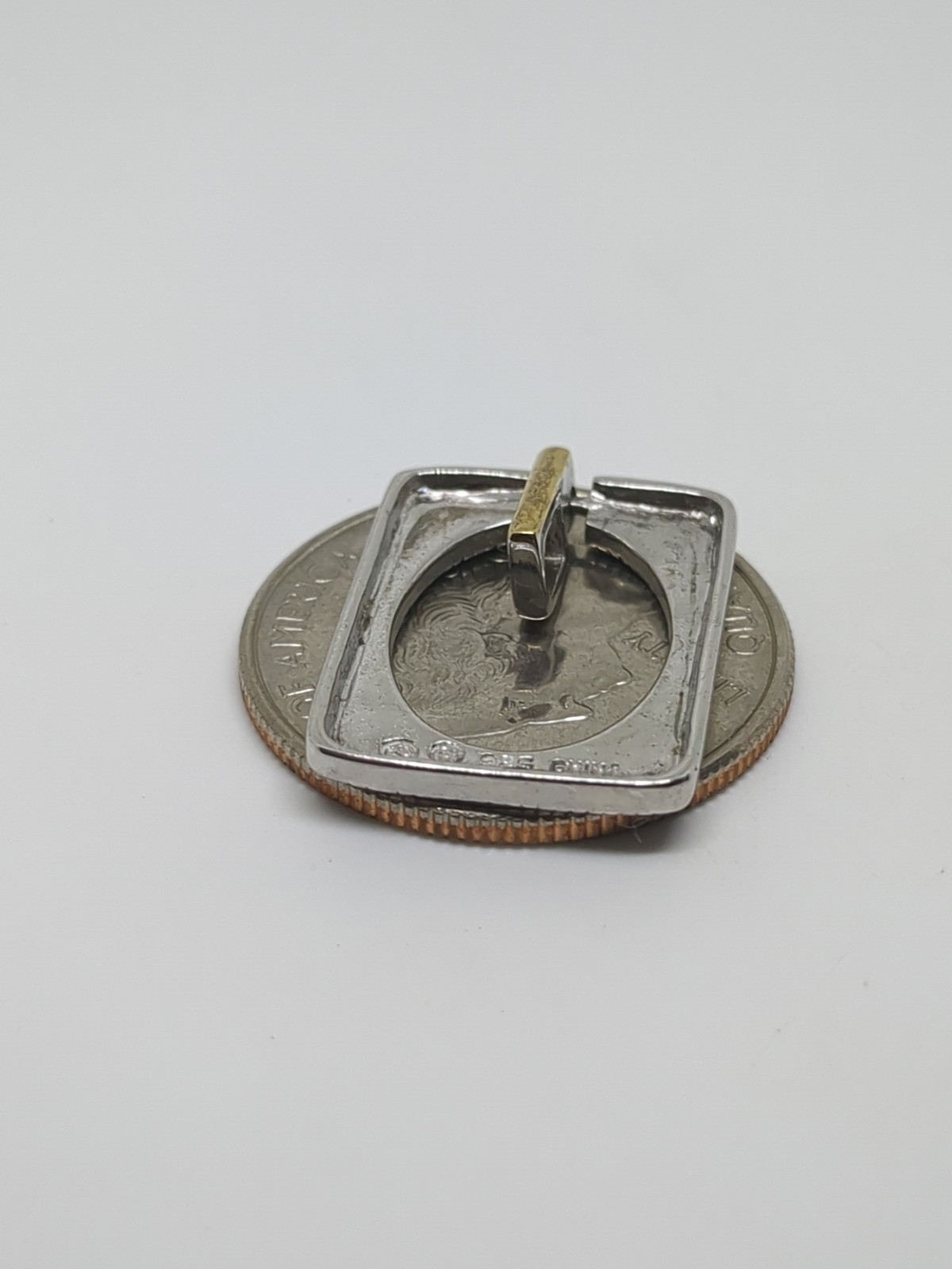 Sterling Silver 925 Marcasite Rectangular Frame P… - image 5