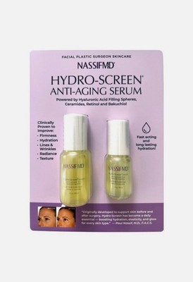 NEW NASSIF MD HYDRO-SCREEN ANTI-AGING SERUM -2 BOTTLES ( 2 Oz and 1.0 Oz.)