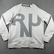 Under Armour Sweatshirt Mens XL Gray ColdGear RUN Fitted Pullover Fleece Raglan