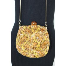 Leather & Multicolor Python-Embossed Hobo Shoulder Bag