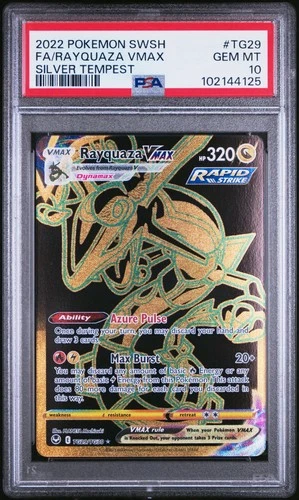 PSA 10 Rayquaza Vmax Full Art TG29/TG30 Silver Tempest Pokemon