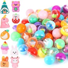 100 Pcs Gumball Machine Capsules Clear-Colored Mini Kawaii Round Capsule Toys...