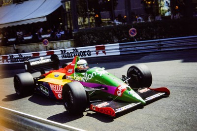 Teo Fabi Benetton B187 Ford Monaco GP at Circuit de Monaco on Sund- Old Photo 10