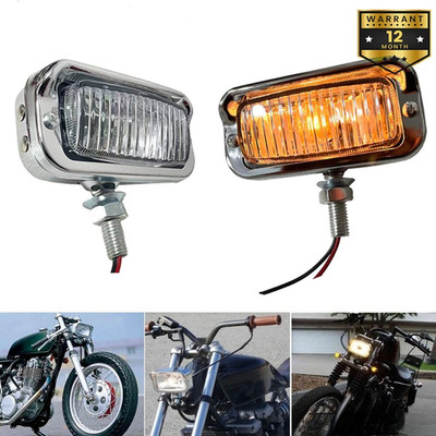 1x Square Chrome Headlight Motorcycle Head Lamp For Harley Choppers Cafe Cruise