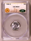1946-S Roosevelt Dime CACG MS64 ***RARE ORIGINAL COIN***