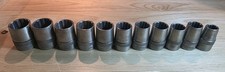 Vintage Duro-Chrome 1/2" Drive 12 Point  SAE Socket Set Of 11 FREE SHIPPING 