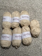 Knit Picks Comfy Worsted Yarn “Ivory” Lot of 7 (6 New/1 Partial) 109y/50g Pima