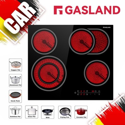GASLAND Elektro Kochplatte 6,6 kW Glaskeramik Kochfeld 60 cm autarkes Bräterzone