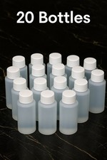 Plastic Bottle HDPE w/White Lid, 1-oz. 20-Pack, New