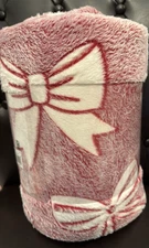 RED BOWS Holiday Ribbons 5x6 ft Oversized THROW BLANKET The Big One® BRAND NEW!!