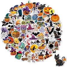 100PCS Halloween Stickers for Kids, Waterproof Pumpkin Theme Colourful