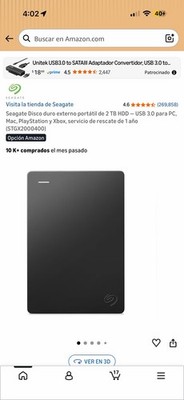 Seagate Expansion 2TB USB 3.0 Portable External HDD Black STGX2000400
