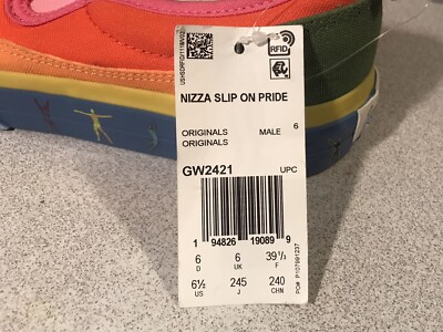New Mens Adidas Originals Nizza Slip-On Pride Love Unites Sneaker New Mens Adidas Originals Nizza Slip-On Pride Love Unites Sneaker