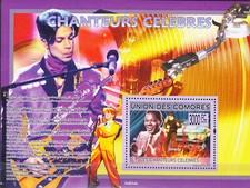 W COMOROS Y2009 (3) FAMOUS SINGERS NAT KING COLE PRINCE ELVIS PRESLEY