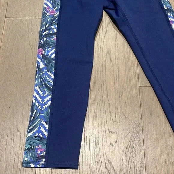 Leggings femininas Soulcycle tamanho S azul poliéster/elastano roupas ativas - Imagem 2 de 4