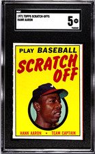 1971 Topps Scratch Offs HANK AARON HOF Atlanta Braves SGC 5 EX LOW POP! NICE!