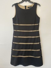Scarlett Dress Womens 8 Black Mesh Stripe Nude Lined Whimsigoth Fairy Grunge NWT