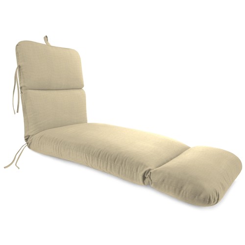 Sunbrella 74" x 22" Spectrum Sand Solid Rectangular Outdoor Chaise Lounge Cushio - Picture 13 of 34