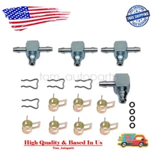 Fuel Return Line Injector Metal Connector FOR Diesel LLY LMM LBZ W/clamps 4Cyl