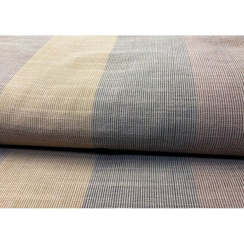 Shimogawa Kurume Kasuri Tela Chiji Tejer 4 Fila a Rayas Marrón / Beige - Imagen 3 de 4