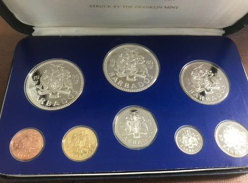 elf Barbados 8 pc 1980 FM Proof Set only 2,111 issued Scarce COA - Picture 2 of 4