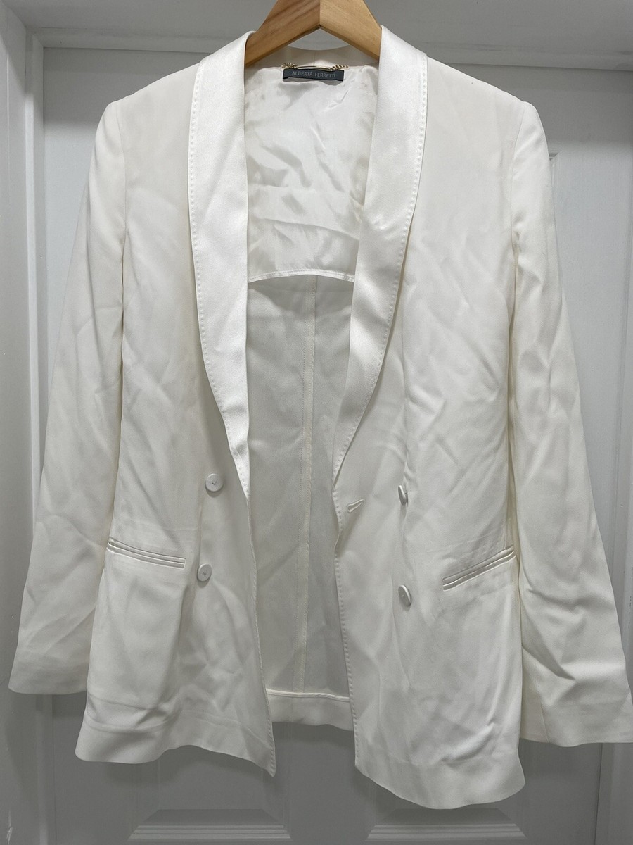 アウターその他 A FERRETTI Woman Blazer White 05090123 0002 Alberta Ferretti Blazer White Blazer Msrp $1100 | eBay