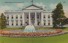 White House Building Washington D.C. Vintage Linen Post Card