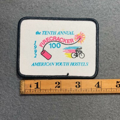 1992 American Youth Hostels Firecracker Patch Cycling Bicycle Riding Bike H0