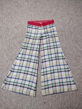 Vintage 70s Old Town Womens Pants Bell Bottoms Flare Plaid Grunge Retro Rare 26