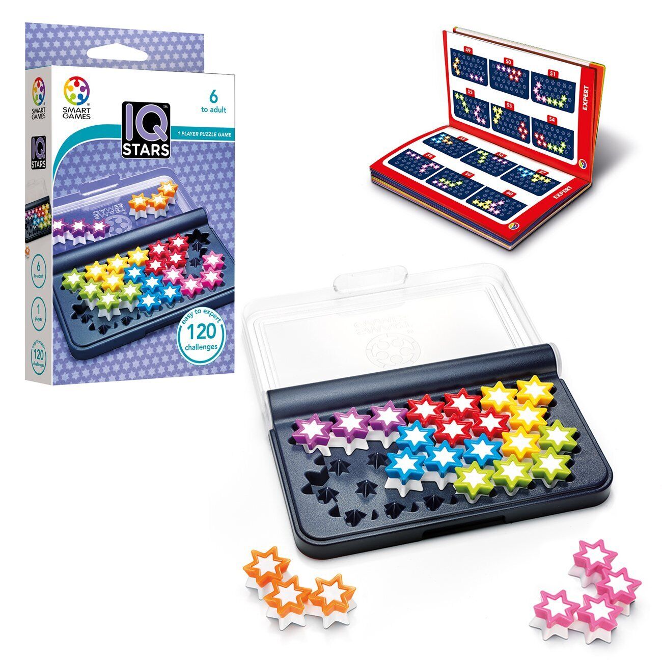 Thumbnail - Smart Games - Iq Stars, Puzzle Game With 120 Challenges, 8+ Years