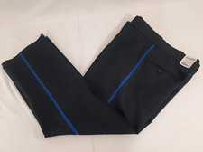 FLYING CROSS 80911 MENS 33 UNHEMMED COMMAND pants DARK NAVY W/ ROYAL BLUE STRIPE