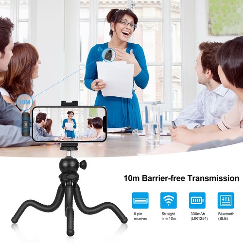 Wireless Lavalier Microphone for iPhone / Type-C Phone w/Type-C / 8-Pin Receiver - Picture 6 of 24