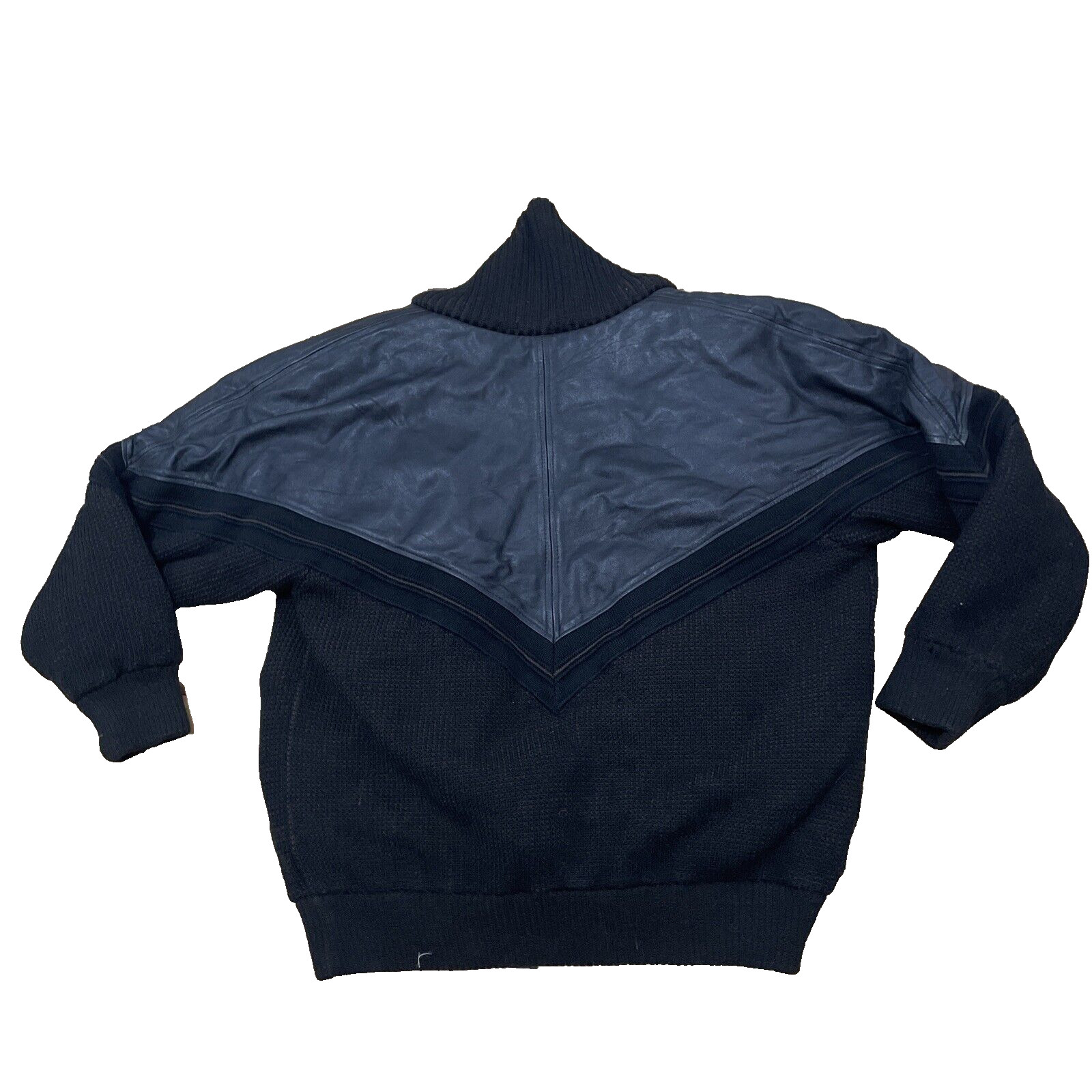 BARCELINO Leather Patchwork Cardigan Jacket Men 5… - image 2