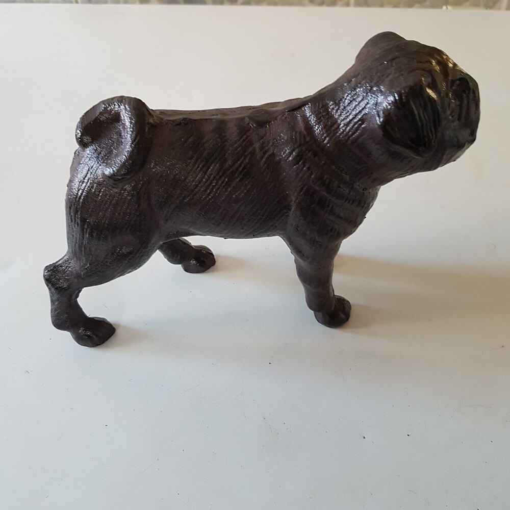 Cast Iron Pug Dog Door Stop eBay