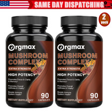 2x Mushroom Complex Supplement, Lions Mane, Reishi, Shiitake, Immune Support
