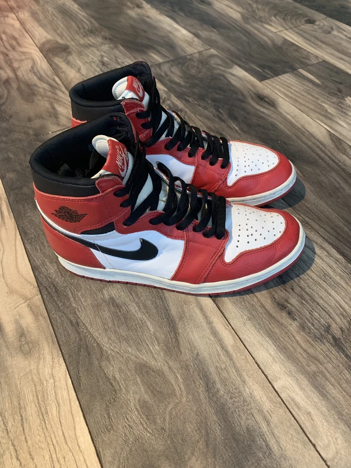 Air Jordan Retro 1 I Chicago Bred Royal OG 1994 muestra original último baile 1985 Foto 4 de 4
