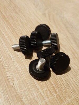 5x M6x10mm Kopf-D18mm schwarz Klemmschraube Rändelschraube Feststellschraube NEU