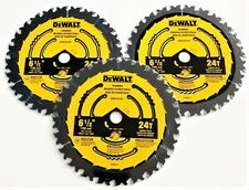 3 DEWALT 6-1/2" CARBIDE 24T CORDLESS CIRCULAR SAW BLADES FRAMING 24 DWA161224
