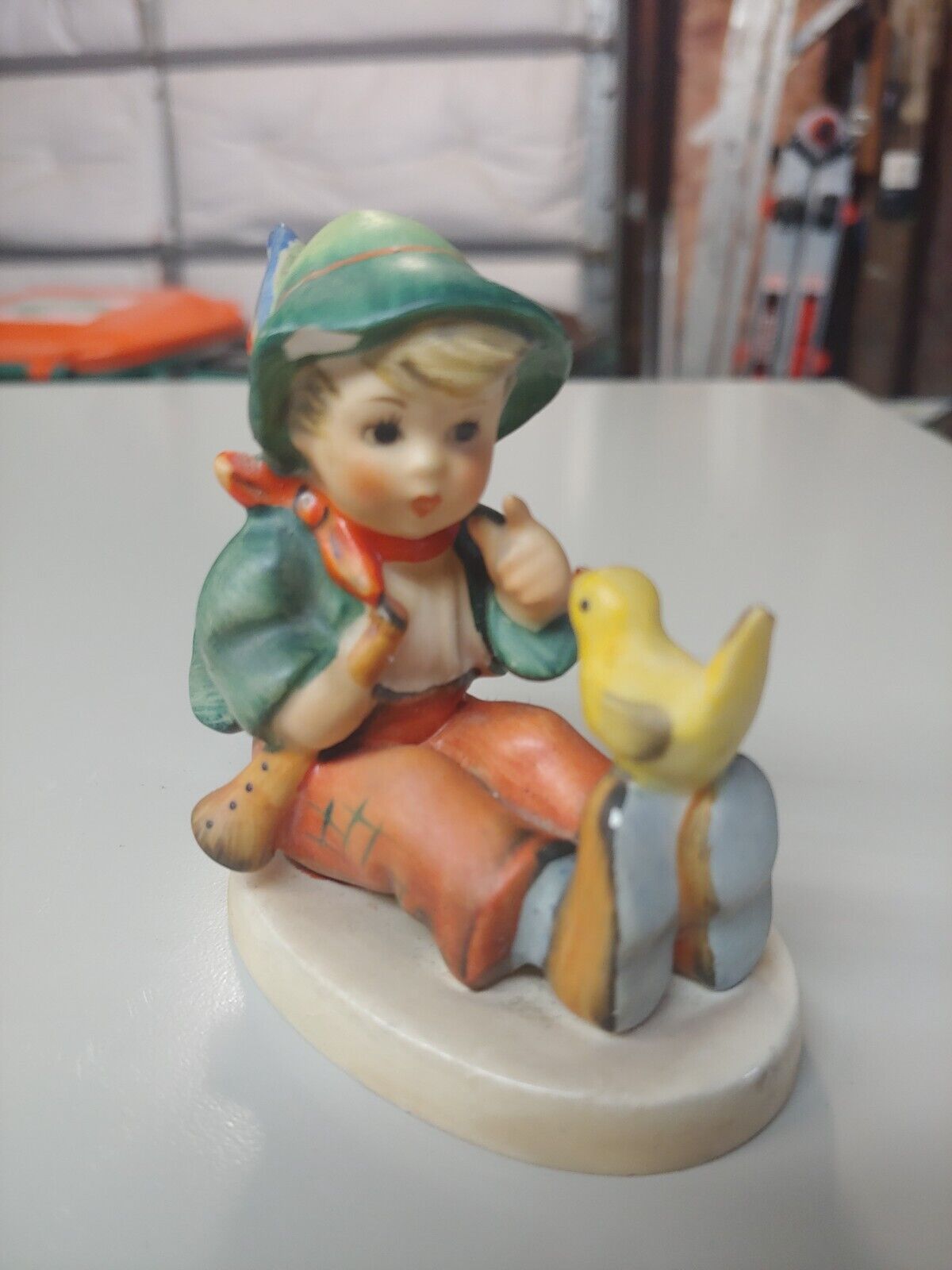 HUMMEL Figurine "Singing Lesson" #63, Boy with Yellow Bird on his foot