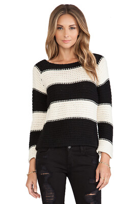 Sanctuary Alexa Swet Popover Sweater, Black & Natural SIZE S (N0223) | eBay