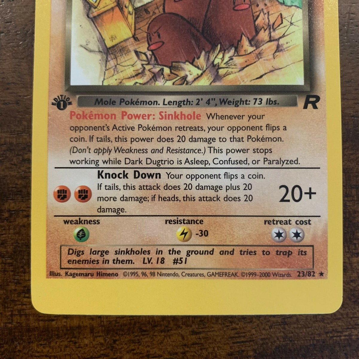 ERROR Pokemon DARK DUGTRIO 1st Edition - Team Rocket - 23/82