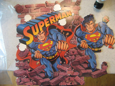 Vintage Rare TM & DC 1982 Superman 3D Cardboard Comic Store Counter Card