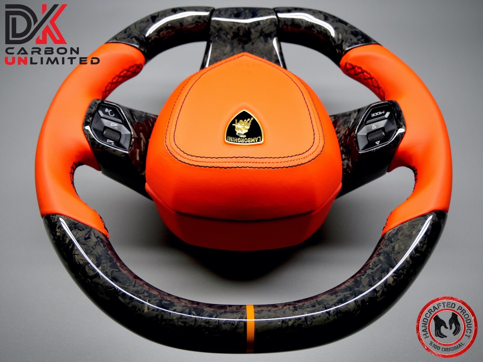 Lamborghini Aventador LP700 LP740 Arancio Dryope Forged Carbon Steering Wheel v2