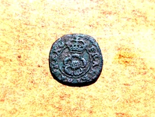 Charles I 1625-49 Copper Farthing Rose Type #3 D11