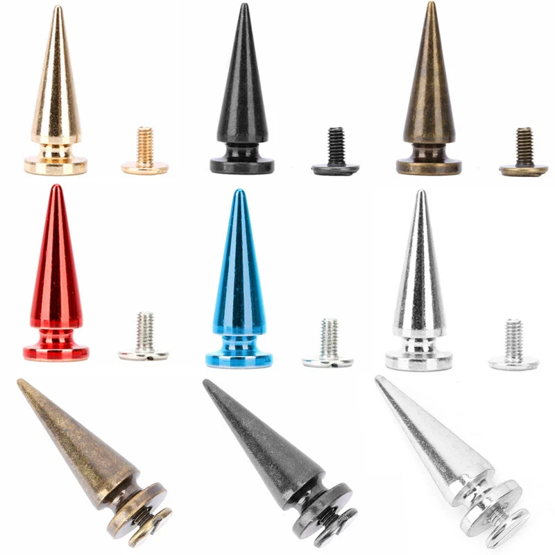 10sets Metal Punk Screw Rivets Studs DIY Crafts Leather Spikes Decor Nail  Buckles For Clothes Shoes Bag Belt Hat Accessories