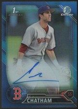 2016 Bowman Draft C.J. CHATHAM CHROME 1ST BLUE REFRACTOR Autograph Auto #114/150